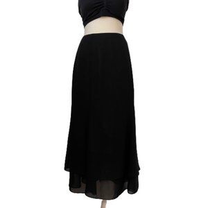 Adrianna Papéll Evening Essentials black chiffon flowy layered skirt size 10P